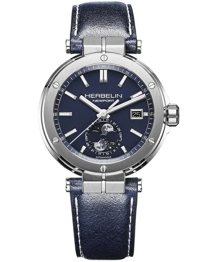 Часовник Мъжки Herbelin Newport Moonphase Automatic 2889A15LBL