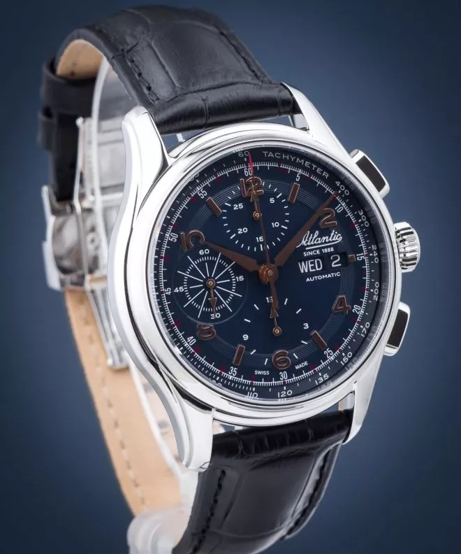 Часовник Мъжки Atlantic Worldmaster 1888 Chronograph Valjoux Automatic 52852.41.55R