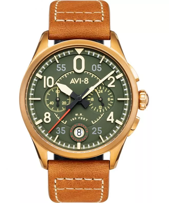 Часовник Мъжки AVI-8 Spitfire Lock Chronograph Bronze Green AV-4089-02