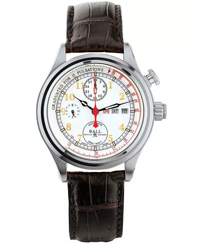 Часовник Мъжки Ball Trainmaster Doctor's Chronograph Limited Edition CM1032D-PT-L1J-WH