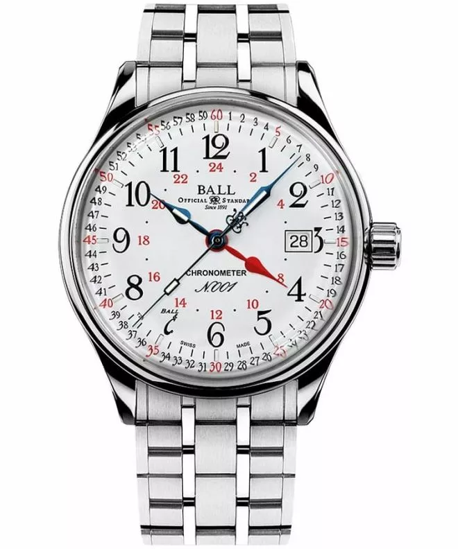 Часовник Мъжки Ball Trainmaster Standard Time GMT NM3888D-S5CJ-WH