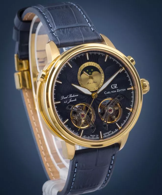 Часовник Мъжки Carl von Zeyten Durbach Twin Balance Automatic CVZ0060GBLS