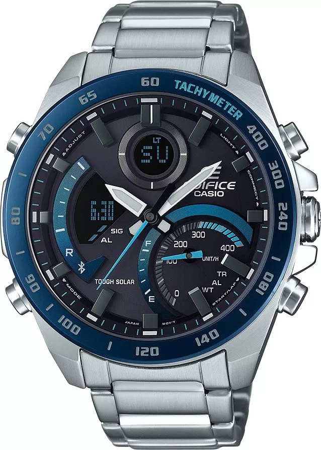 Часовник Мъжки Casio Edifice Premium Bluetooth Sync LCD Chrono Tough Solar ECB-900DB-1BER