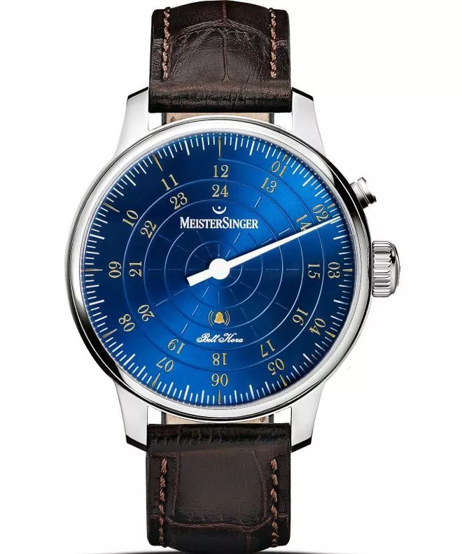 Часовник Мъжки Meistersinger Bell Hora Medium Blue with Gold BHO918G_SG02