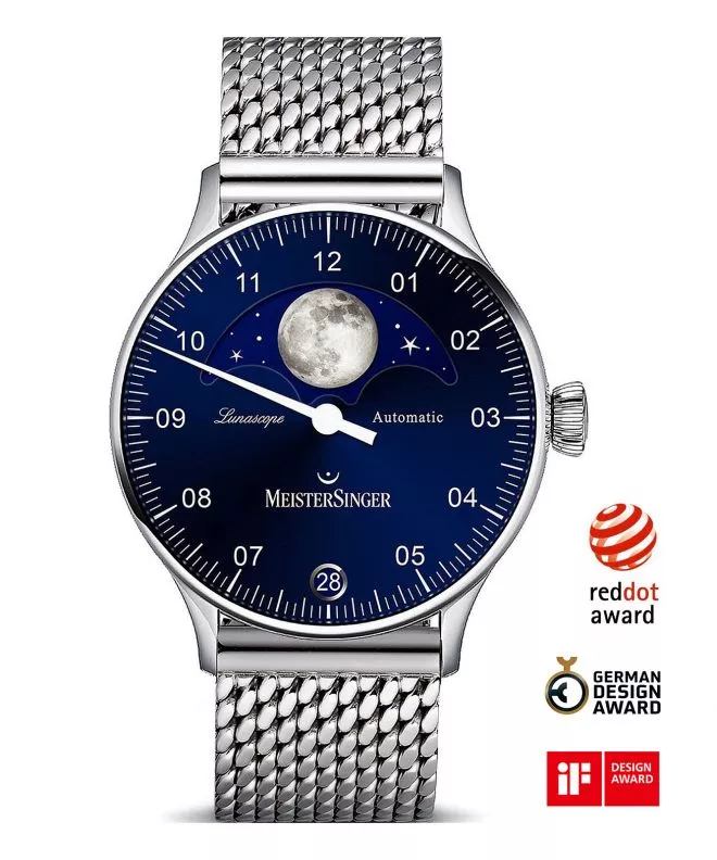 Часовник Мъжки Meistersinger Lunascope Automatic LS908_MIL20