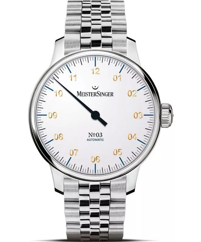 Часовник Мъжки Meistersinger N°03 White Automatic AM901G_MGB20