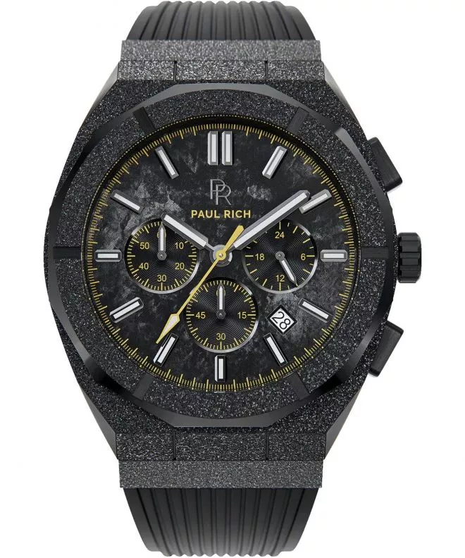 Часовник Мъжки PAUL RICH Motorsport Frosted Carbon Yellow Rubber Limited Edition 658860191439