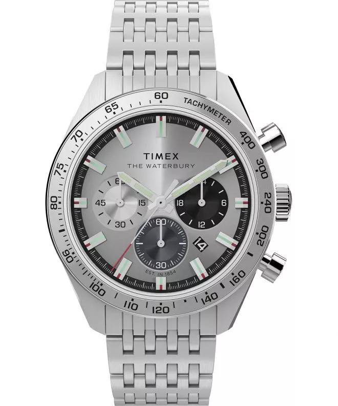 Часовник Мъжки Timex Waterbury Traditional Chronograph 41Mm Stainless Steel Bracelet Chronograph TW2Y18700