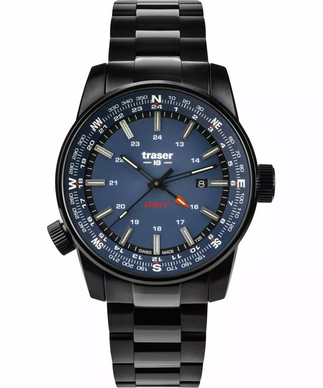 Часовник Мъжки Traser P68 Pathfinder GMT Blue SS TS-109524