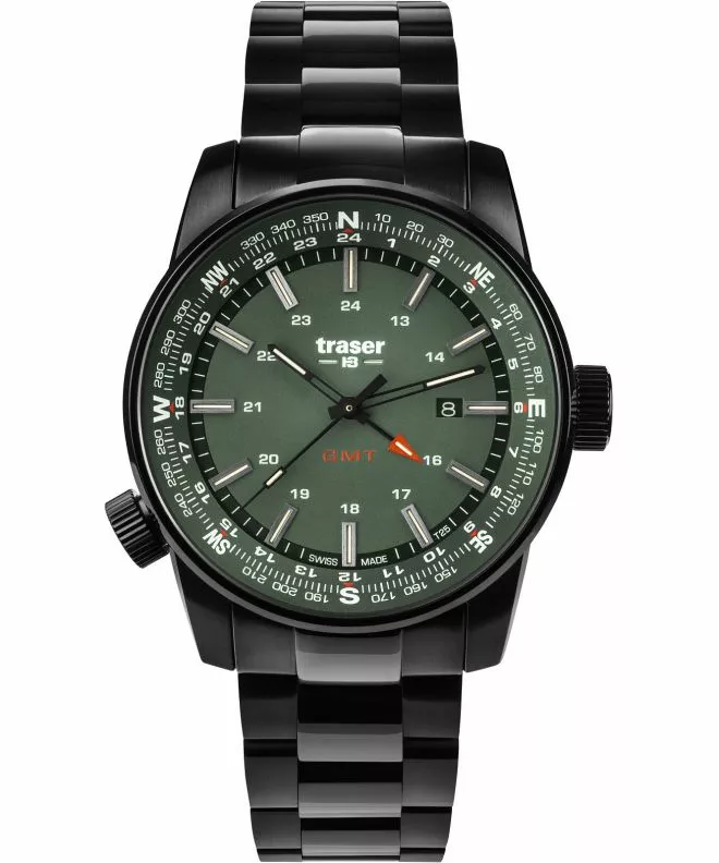 Часовник Мъжки Traser P68 Pathfinder GMT Green SS TS-109525
