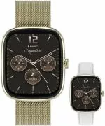 Смартчасовник Дамски Garett Signature Flow Gold Mesh SET