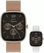 Смартчасовник Дамски Garett Signature Flow Rose Gold Mesh SET
