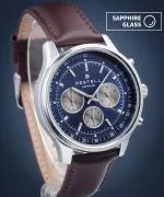 Часовник Мъжки DESTELL Circinus Blue Silver Brown Leather Chronograph Sapphire
