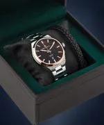 Часовник Мъжки DESTELL Aries Black Silver Steel Sapphire Gift Set