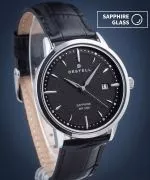 Часовник Мъжки DESTELL Pictor Black Silver Leather Sapphire