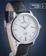 Часовник Мъжки DESTELL Pictor Silver Black Leather Sapphire