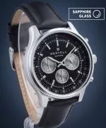 Часовник Мъжки DESTELL Circinus Black Silver Leather Chronograph Sapphire