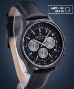 Часовник Мъжки DESTELL Circinus Full Black Leather Chronograph Sapphire
