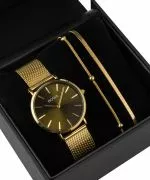 BOWA New York Petite Green-Gold Mesh 34 Gift Set (часовник + гривна)