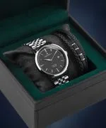Часовник Мъжки DESTELL Pictor Black Silver Steel Sapphire Gift Set