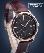 Часовник Мъжки DESTELL Pictor Black Rose Gold Brown Leather Sapphire