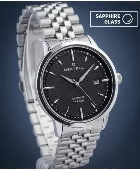 Часовник Мъжки DESTELL Pictor Black Silver Steel Sapphire
