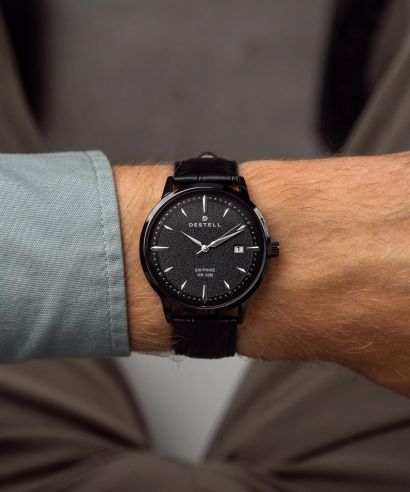 Часовник Мъжки DESTELL Pictor Full Black Leather Sapphire