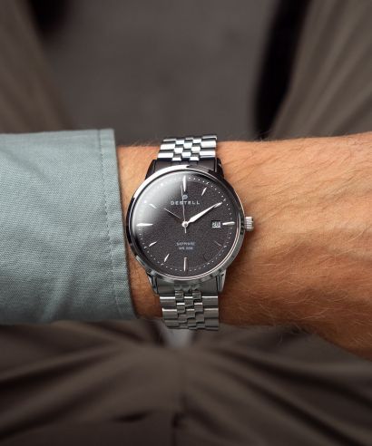 Часовник Мъжки DESTELL Pictor Black Silver Steel Sapphire