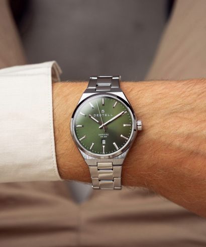 Часовник Мъжки DESTELL Aries Green Silver Steel Sapphire