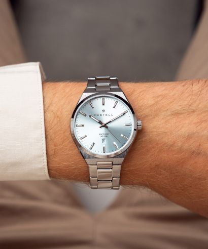 Часовник Мъжки DESTELL Aries Ice Blue Silver Steel Sapphire