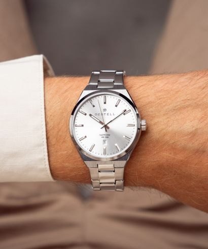 Часовник Мъжки DESTELL Aries Full Silver Steel Sapphire