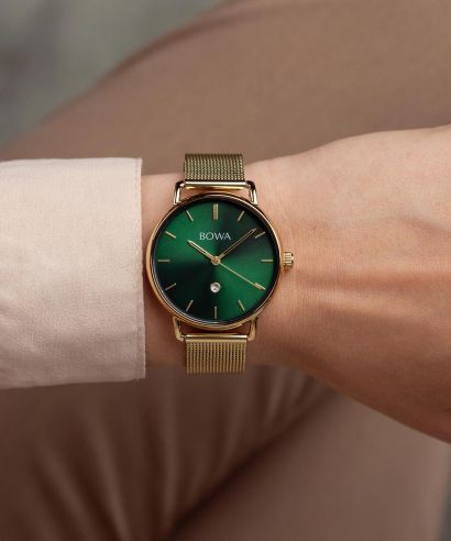 Часовник Дамски BOWA Milan Green Gold Mesh 34
