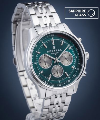 Часовник Мъжки DESTELL Circinus Green Silver Steel Chronograph Sapphire