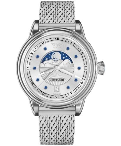 Часовник Дамски Aviator Moonflight Gemstone Edition Silver Blue Sapphire Limited Edition
