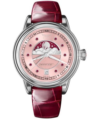 Часовник Дамски Aviator Moonflight Gemstone Edition Pink Red Ruby Limited Edition