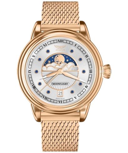 Часовник Дамски Aviator Moonflight Gemstone Edition Silver Blue Sapphire Limited Edition