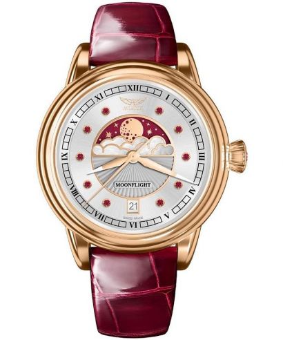 Часовник Дамски Aviator Moonflight Gemstone Edition Silver Red Ruby Limited Edition