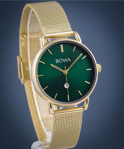 Часовник Дамски BOWA Milan Green Gold Mesh 34