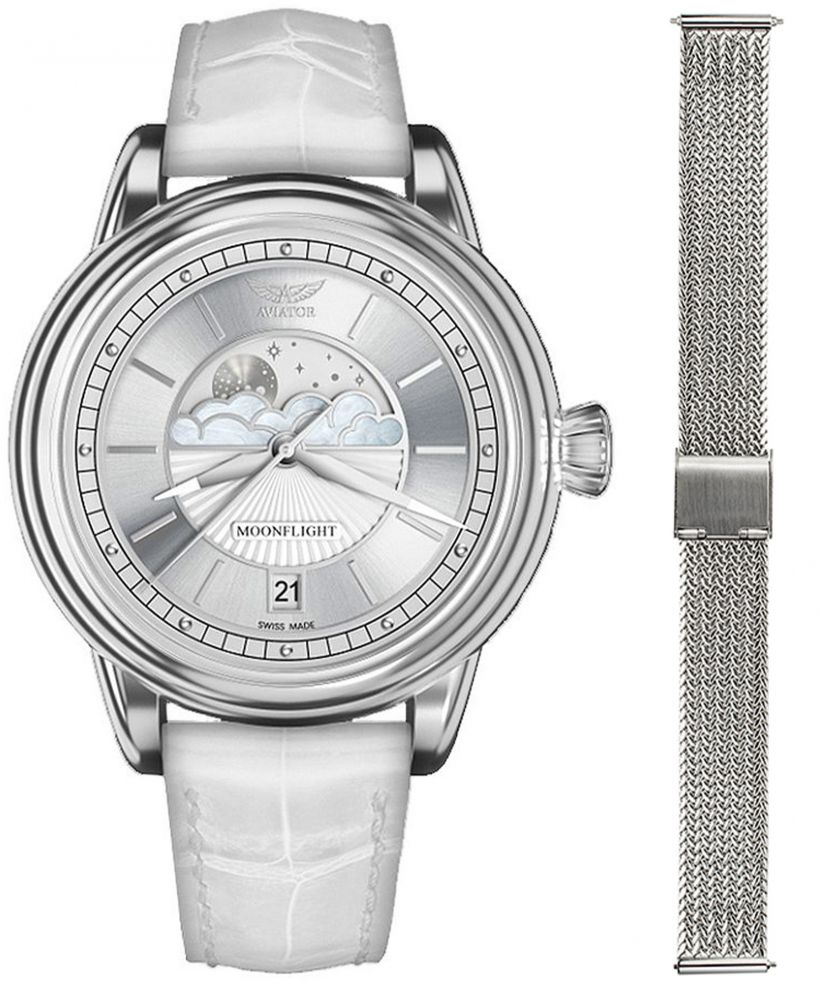 Часовник Дамски Aviator Moonflight + bransoleta Morellato
