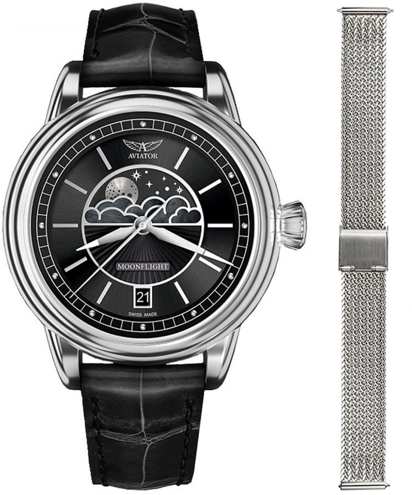Часовник Дамски Aviator Moonflight + bransoleta Morellato