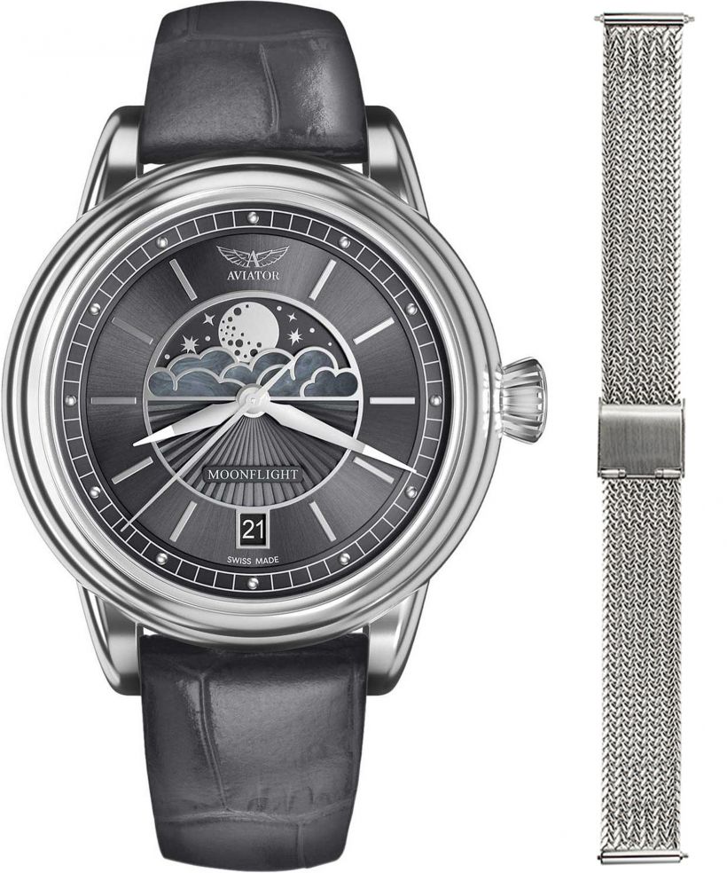 Часовник Дамски Aviator Douglas Moonflight + bransoleta Morellato