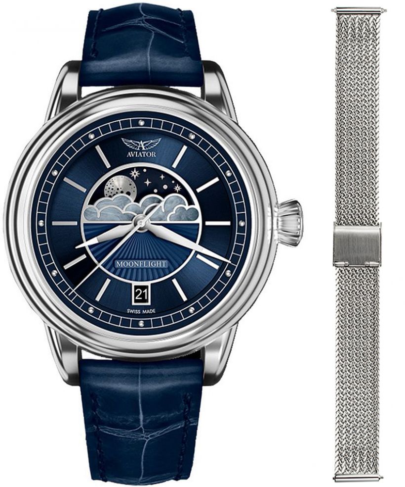 Часовник Дамски Aviator Moonflight + bransoleta Morellato