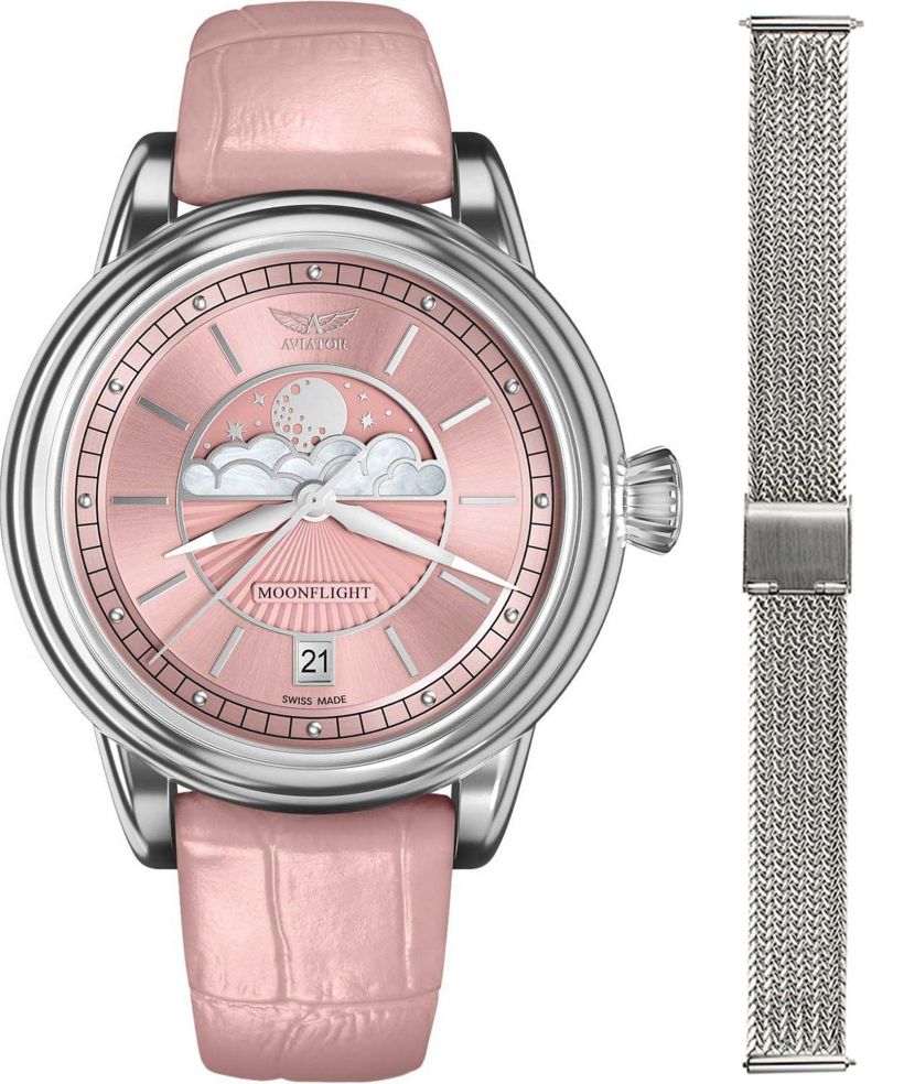 Часовник Дамски Aviator Douglas Moonflight + bransoleta Morellato