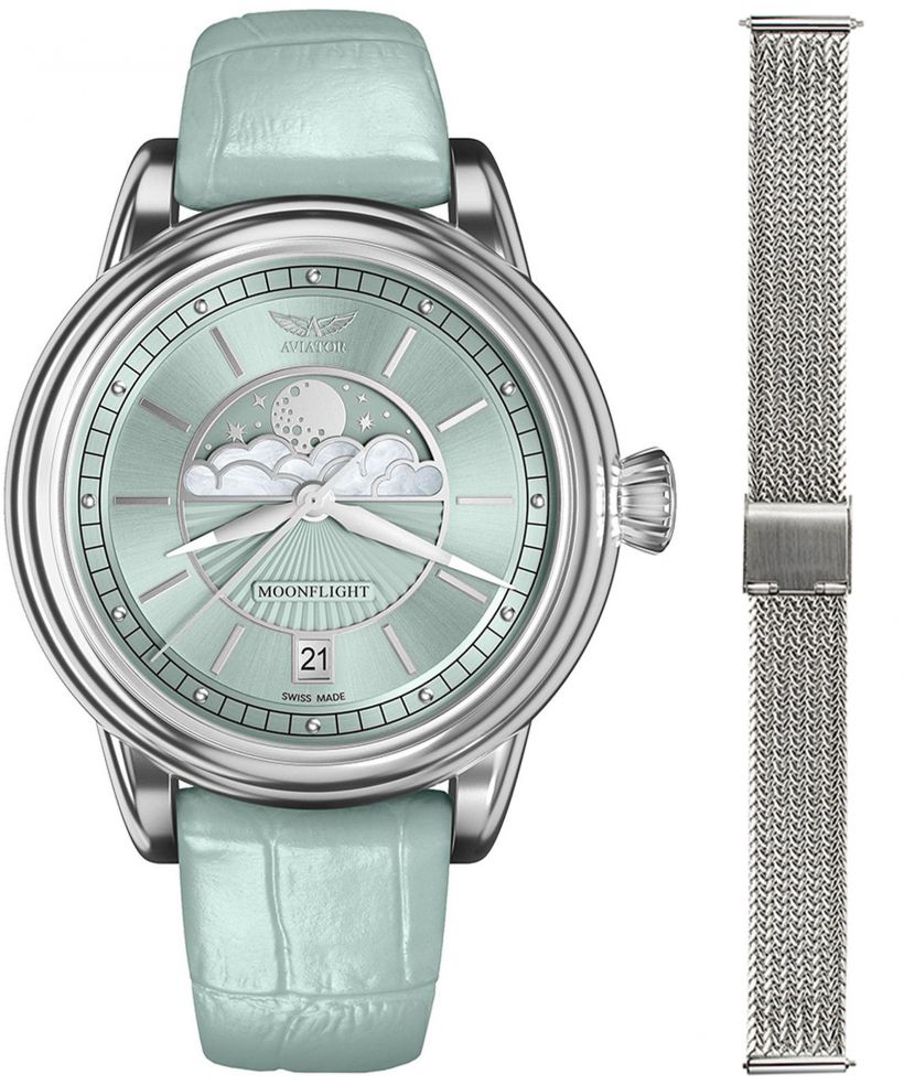 Часовник Дамски Aviator Douglas Moonflight + bransoleta Morellato