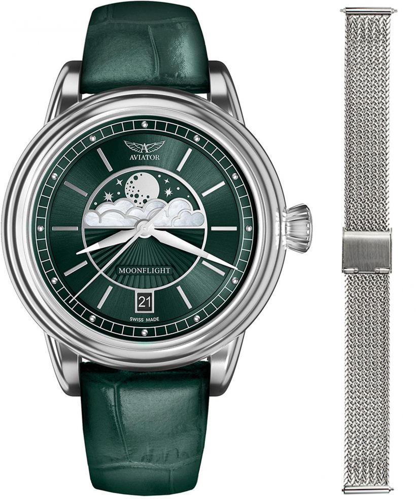 Часовник Дамски Aviator Douglas Moonflight + bransoleta Morellato