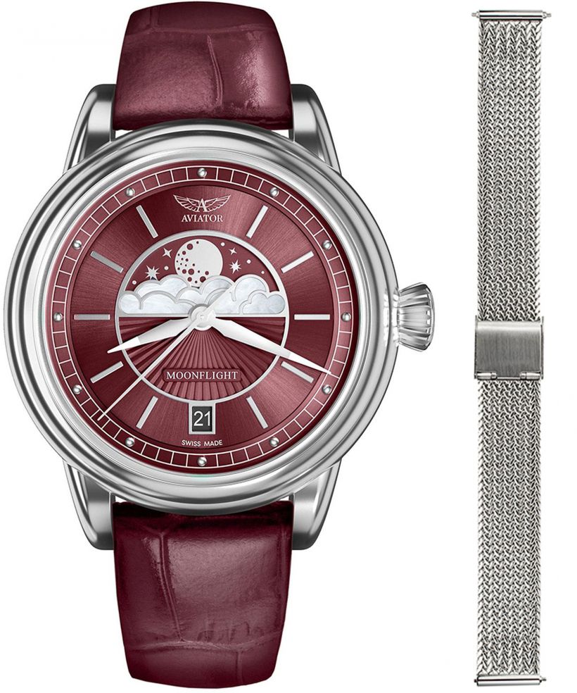 Часовник Дамски Aviator Douglas Moonflight + bransoleta Morellato