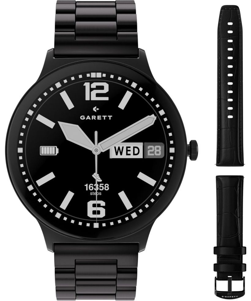 Смартчасовник Мъжки Garett Quantum Glow Black SET
