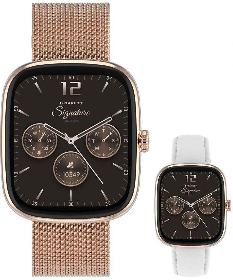 Смартчасовник Дамски Garett Signature Flow Rose Gold Mesh SET