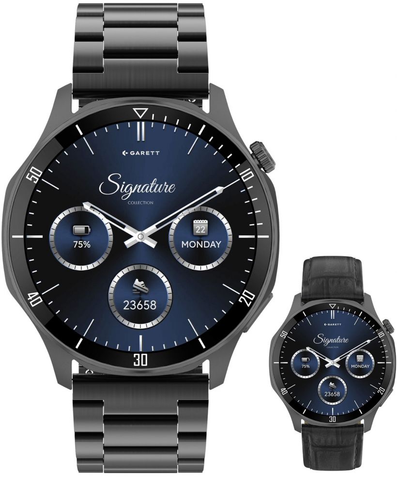 Смартчасовник Мъжки Garett Signature Prime Black Solid SET