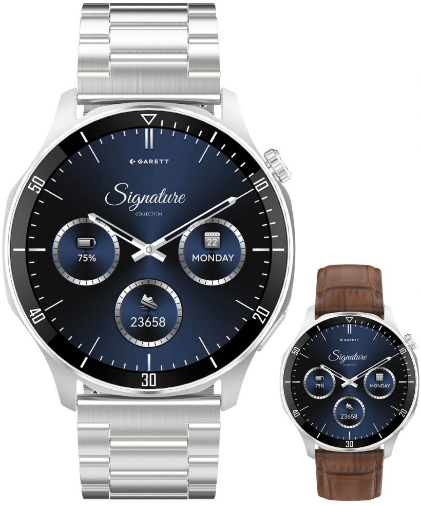 Смартчасовник Мъжки Garett Signature Prime Silver Solid SET